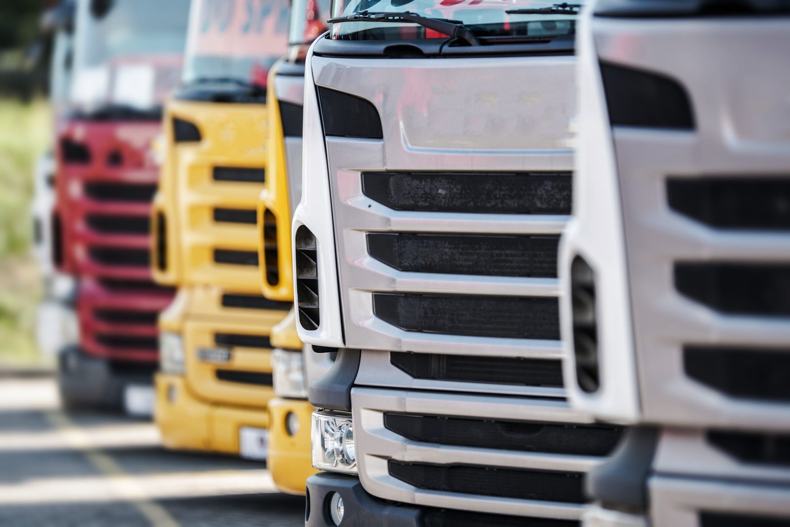 Semi Trucks For Sale Professional installer applying vinyl graphics on HGV in Trafford